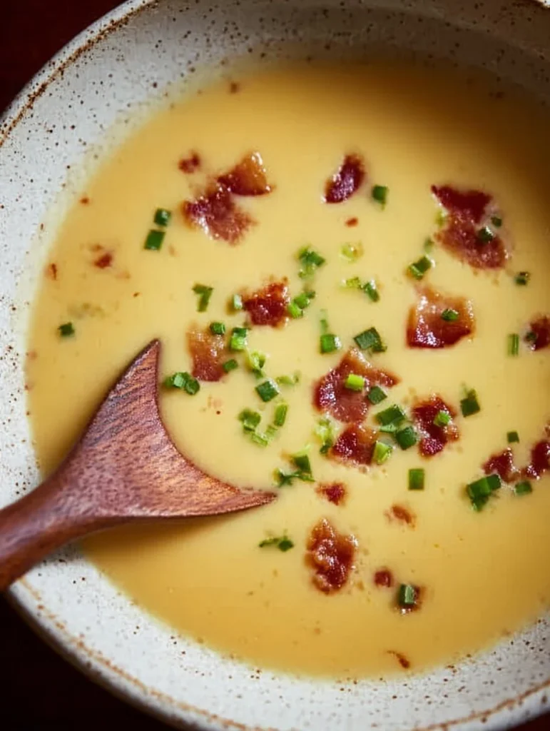 Plato de sopa cremosa de verduras con ingredientes frescos y coloridos