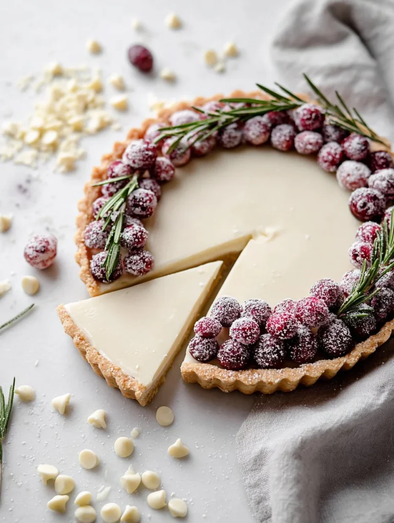 Tarta Festiva de Chocolate Blanco y Arándanos decorada con frutas frescas
