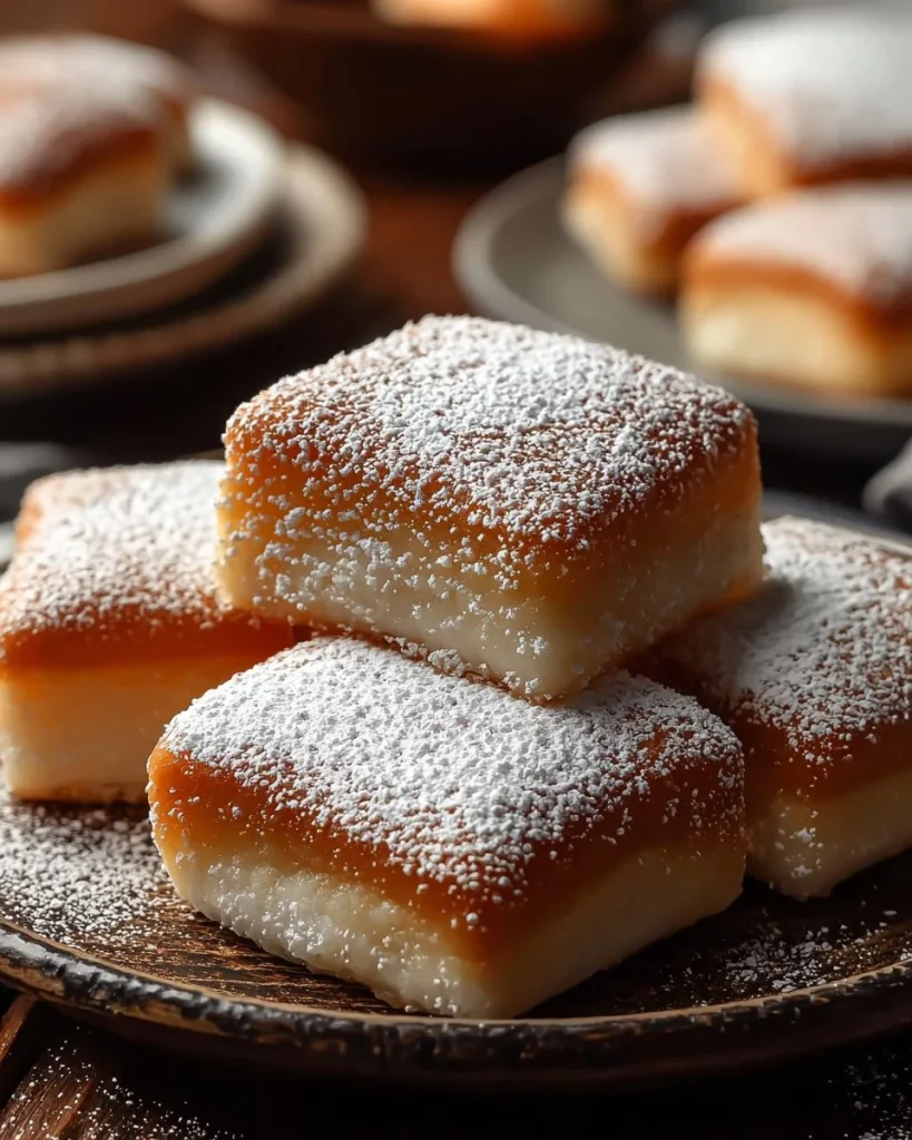 Beignets franceses de vainilla espolvoreados con azúcar glass