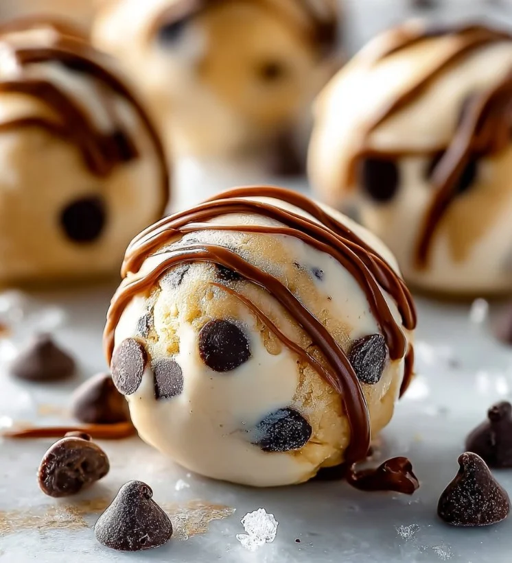 Bocaditos de yogur griego congelados con mantequilla de maní y chispas de chocolate.