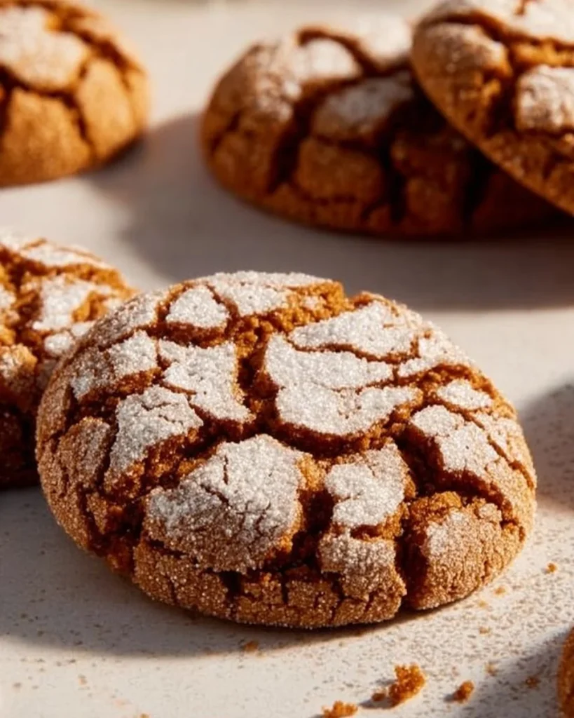 Galletas de jengibre arrugadas recién horneadas en un plato