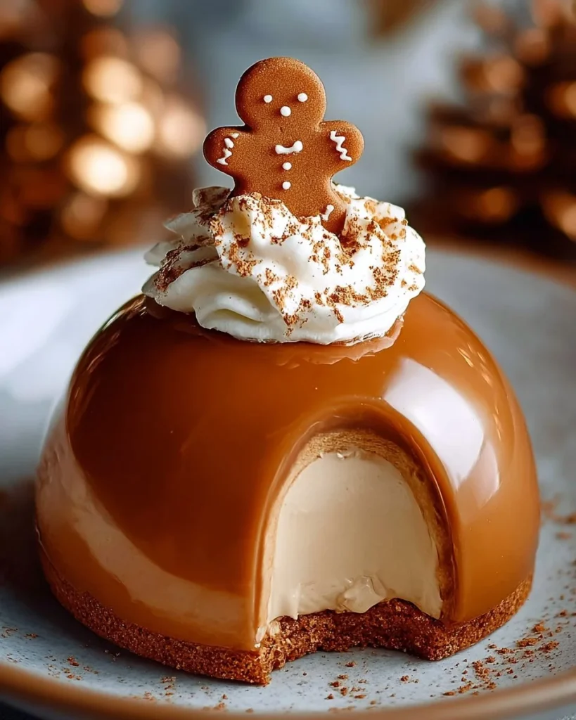 Mousse de Jengibre presentada en deliciosos domos de latte.