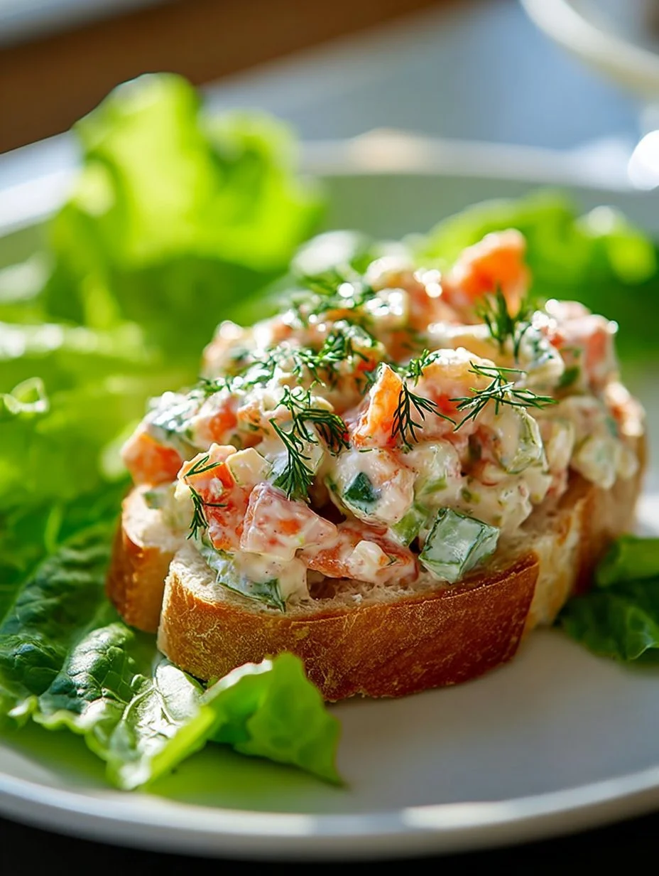 Ensalada de cangrejo fresca y colorida servida en un plato elegante.