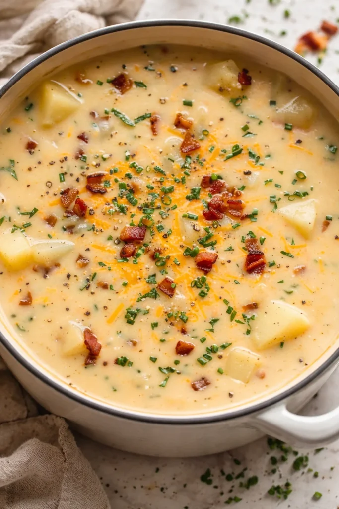 Sopa de Papas Cargada con ingredientes frescos y sabrosos