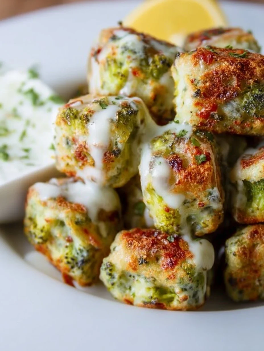 Tortitas de Brócoli recién hechas en un plato saludable y atractivo