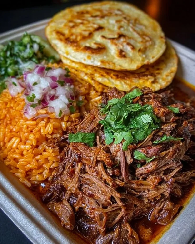 Barbacoa de res casera estilo tradicional en un plato