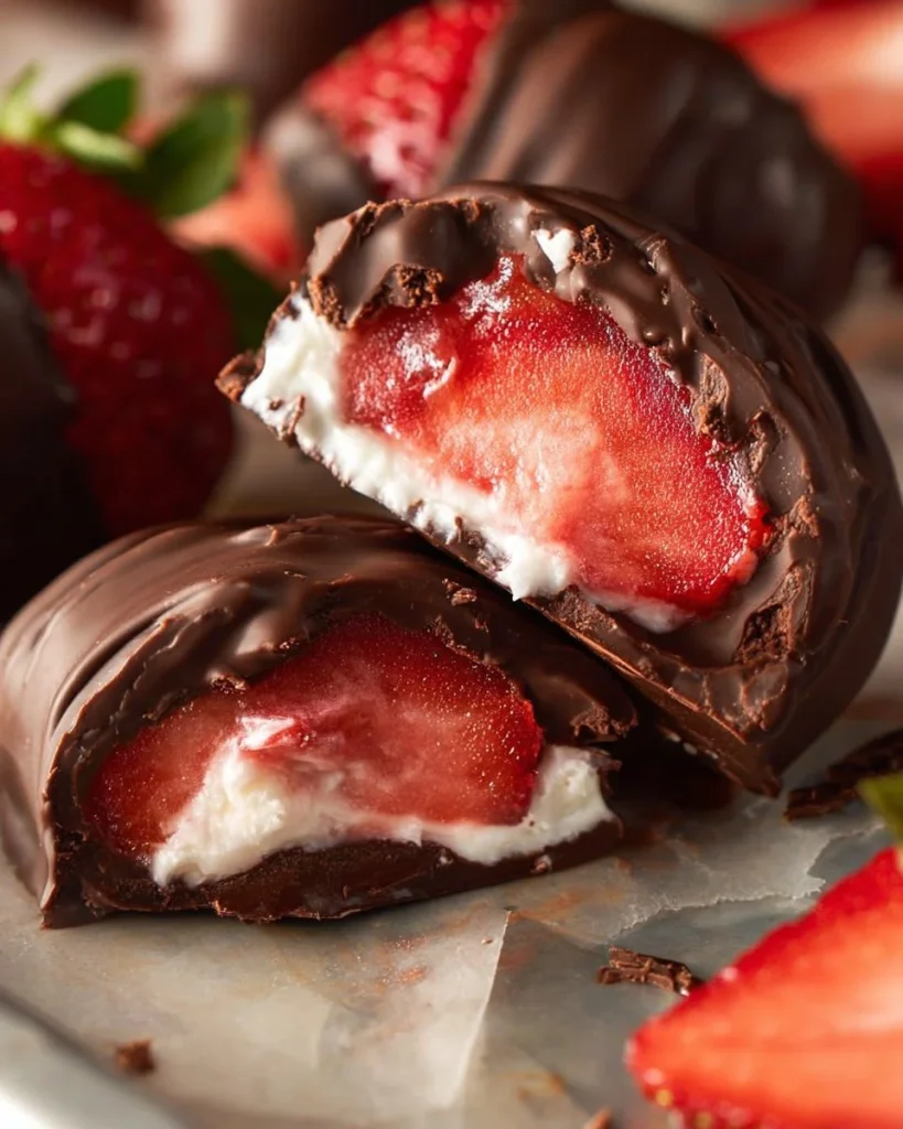 Receta de clústeres de yogur de chocolate y fresa fácil y deliciosa