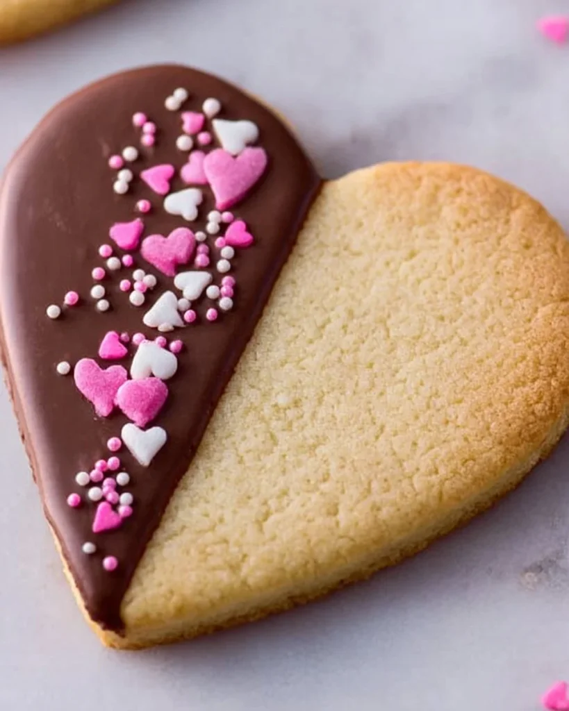 Corazones de shortbread decorados para San Valentín