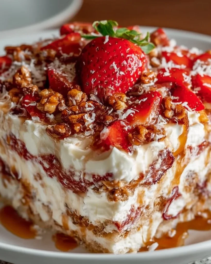 Ensalada de fresas crujientes con ingredientes frescos y coloridos