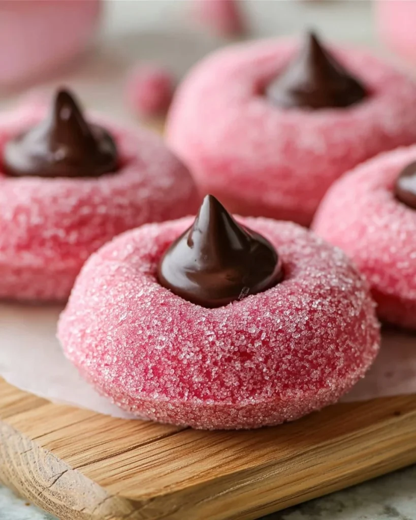 Galletas de beso de fresa recién horneadas con fresas frescas.
