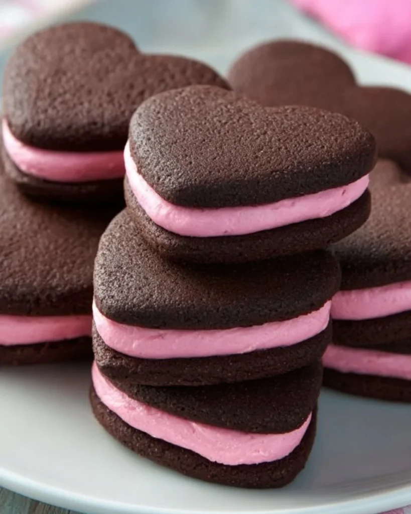 Deliciosas Galletas Sándwich de San Valentín decoradas con amor