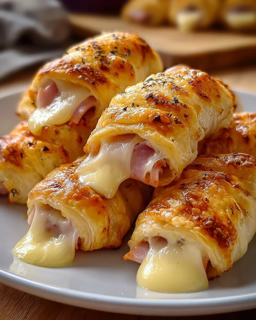 Palitos crujientes de jamón y queso listos para disfrutar