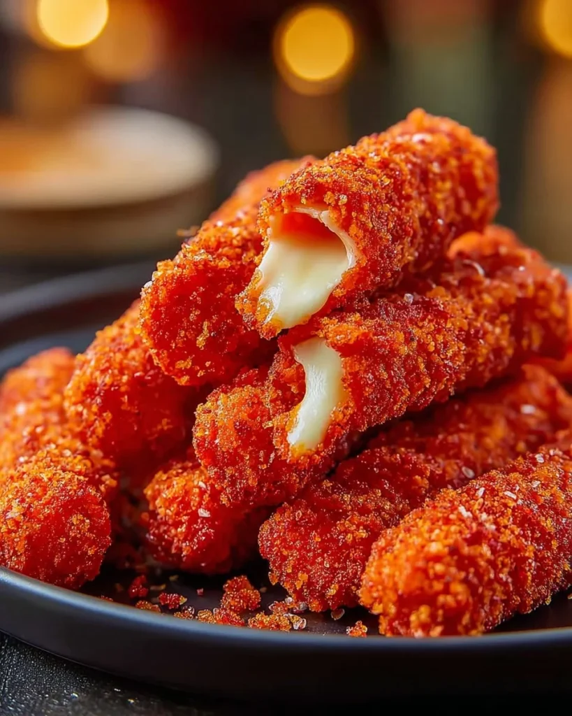Palitos de Mozzarella rebozados con Hot Cheetos crujientes
