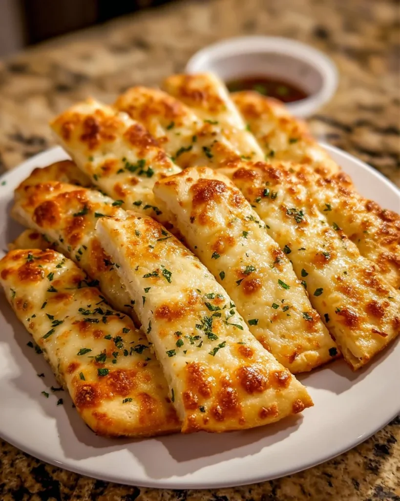 Pan de ajo con tortilla y queso preparado en freidora de aire