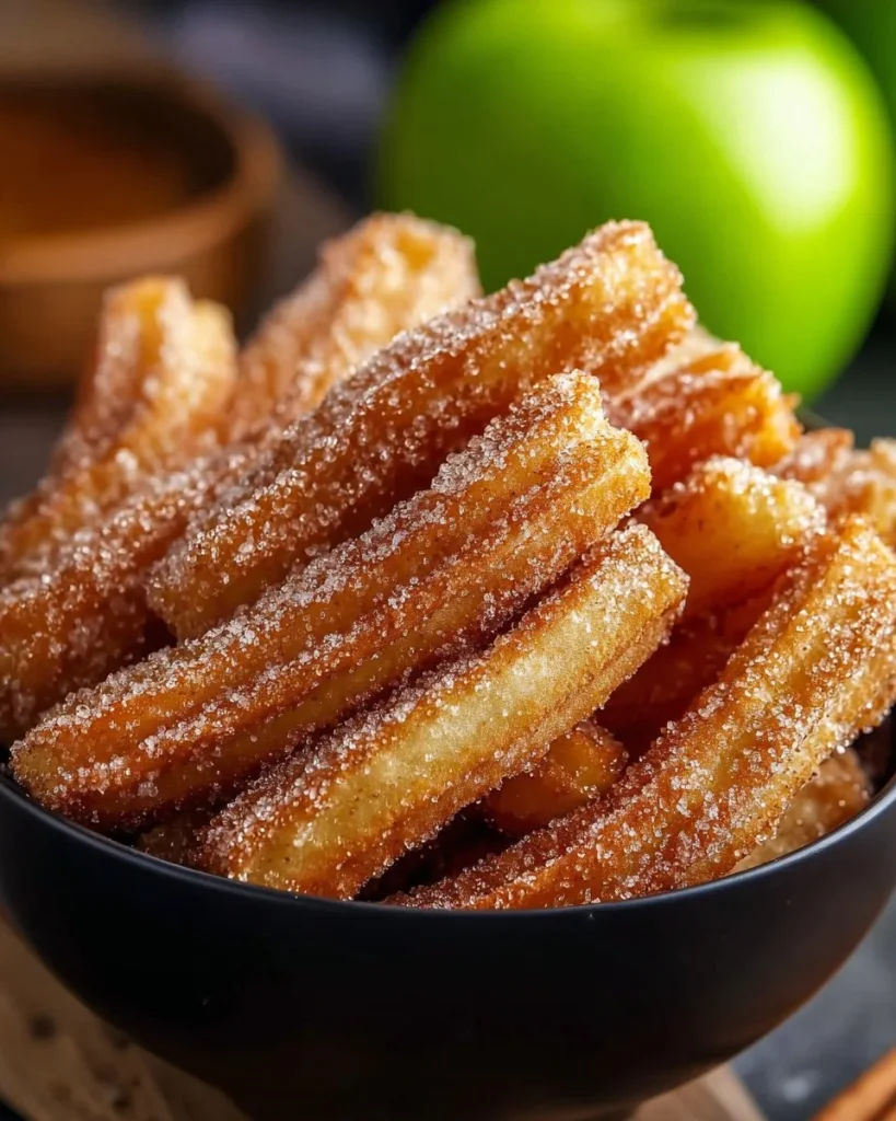Papas fritas de manzana crujientes preparadas en Air Fryer