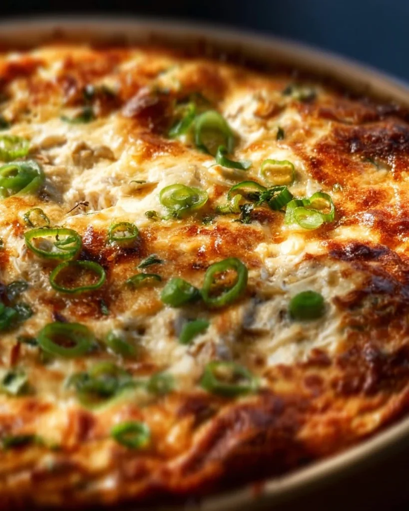 Dip de Cangrejo de Paula Deen servido en un plato con galletas saladas.