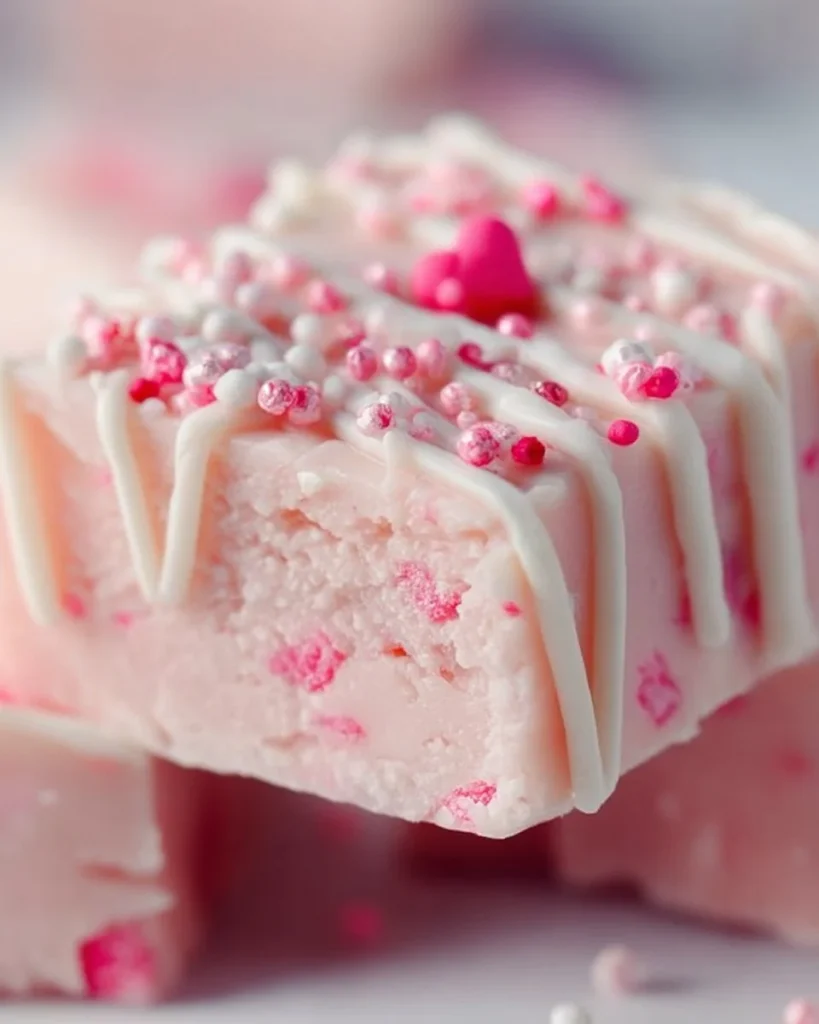 Fudge de galletas de azúcar decorado para el Día de San Valentín