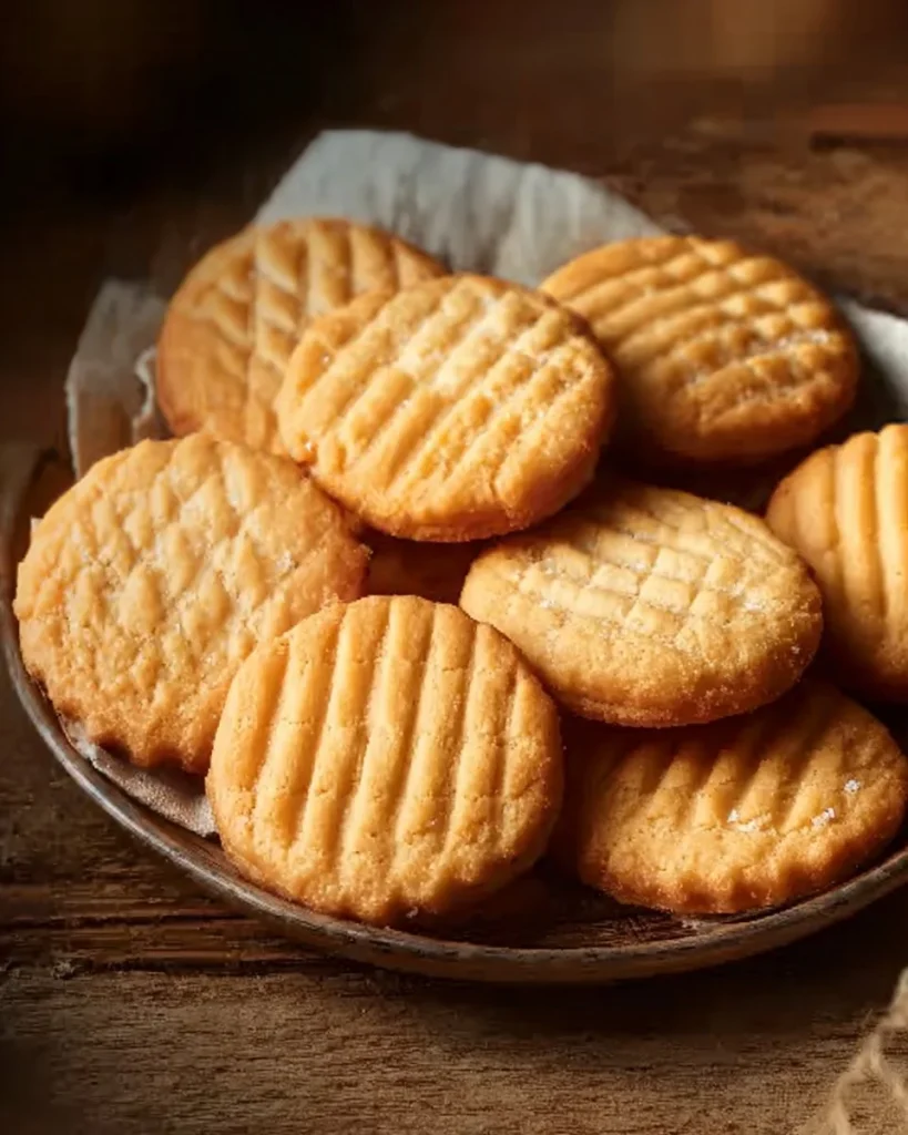 Receta de galletas francesas de mantequilla salada recién horneadas