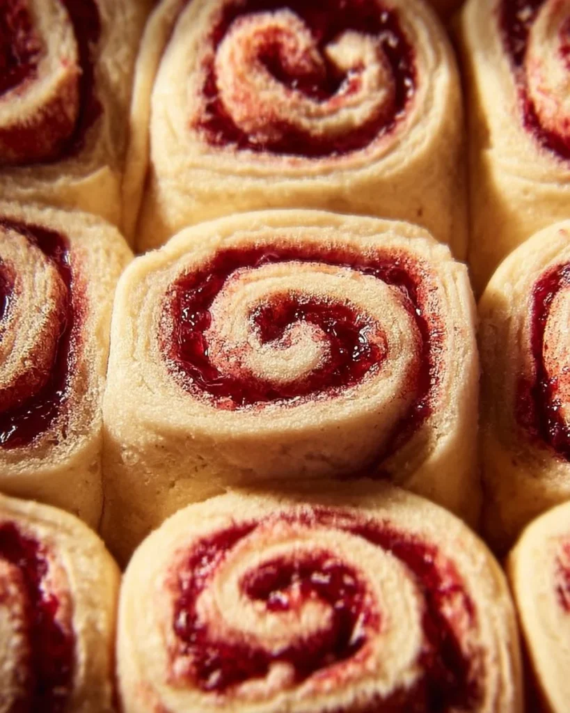 Deliciosos Rollos de Limón y Frambuesa con Masa Madre recién horneados.