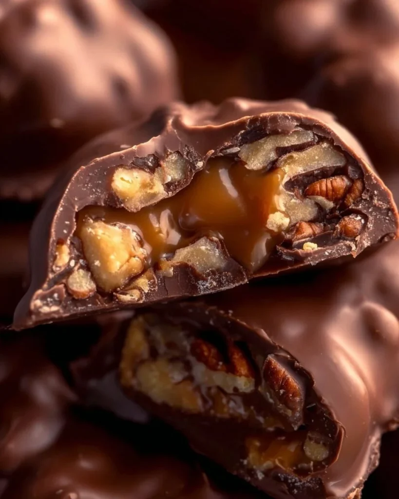 Tortugas de Chocolate Caseras con nueces y coco en un plato