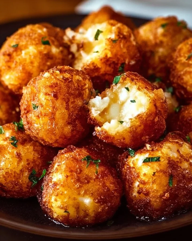 Tots de requesón preparados con dos ingredientes en un plato.