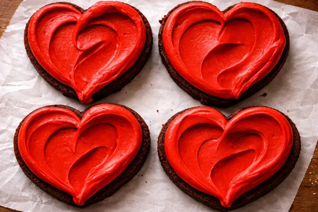 Brownies en forma de corazón decorados para una ocasión especial