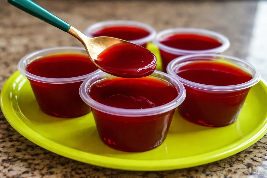 Gelatina de Flor de Jamaica en un plato decorativo.