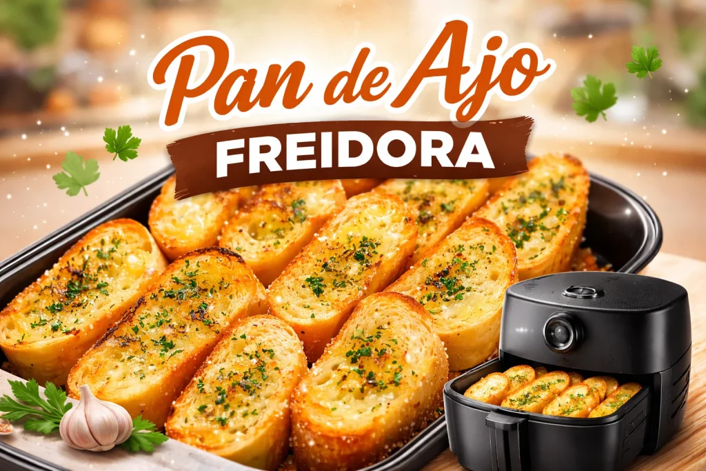 Receta de Pan de Ajo preparado en freidora