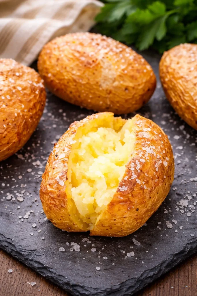 Papas al horno crujientes preparadas en freidora de aire