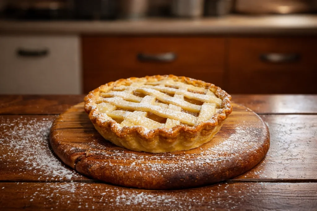 Deliciosa Pasta Frola, un postre tradicional argentino con frutas y masa dulce.