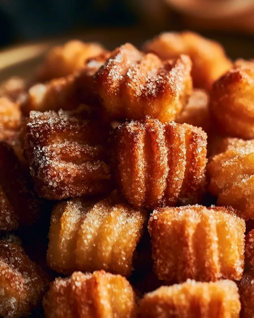 Bocaditos de churro al horno fácil listos para servir y disfrutar.