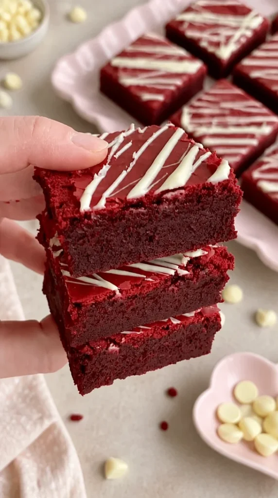 Brownies de terciopelo rojo, un postre delicioso y llamativo.