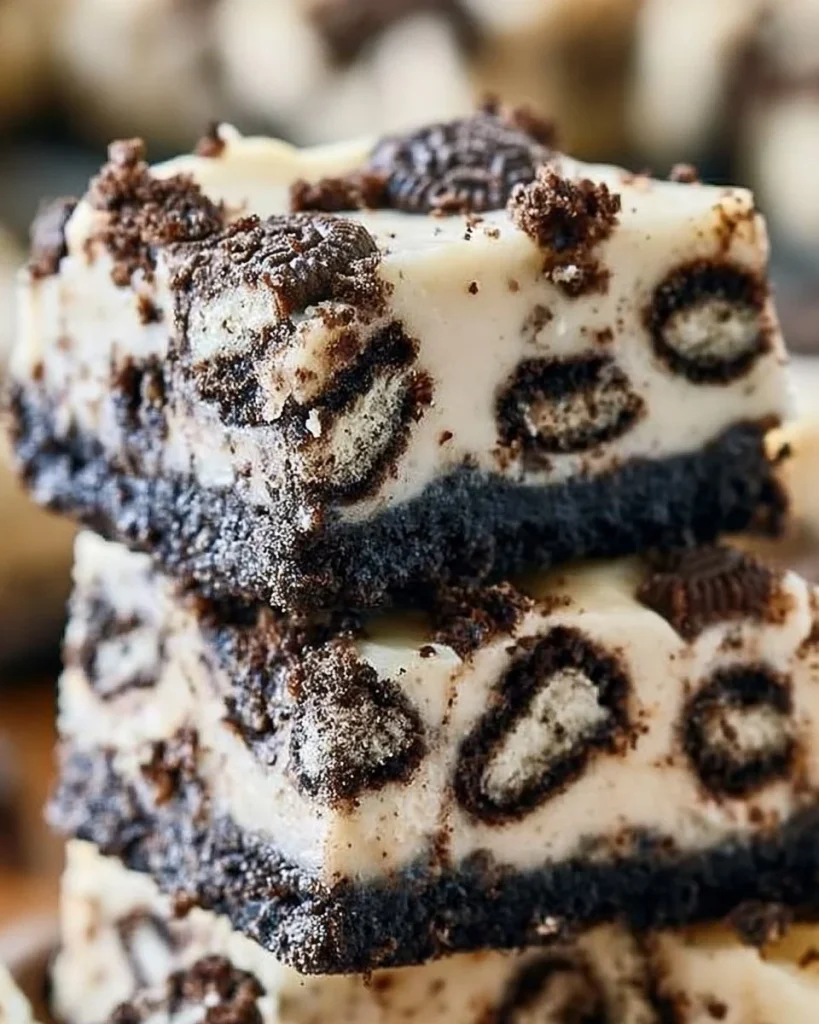 Brownies decadentes de galletas y crema con textura suave y deliciosa