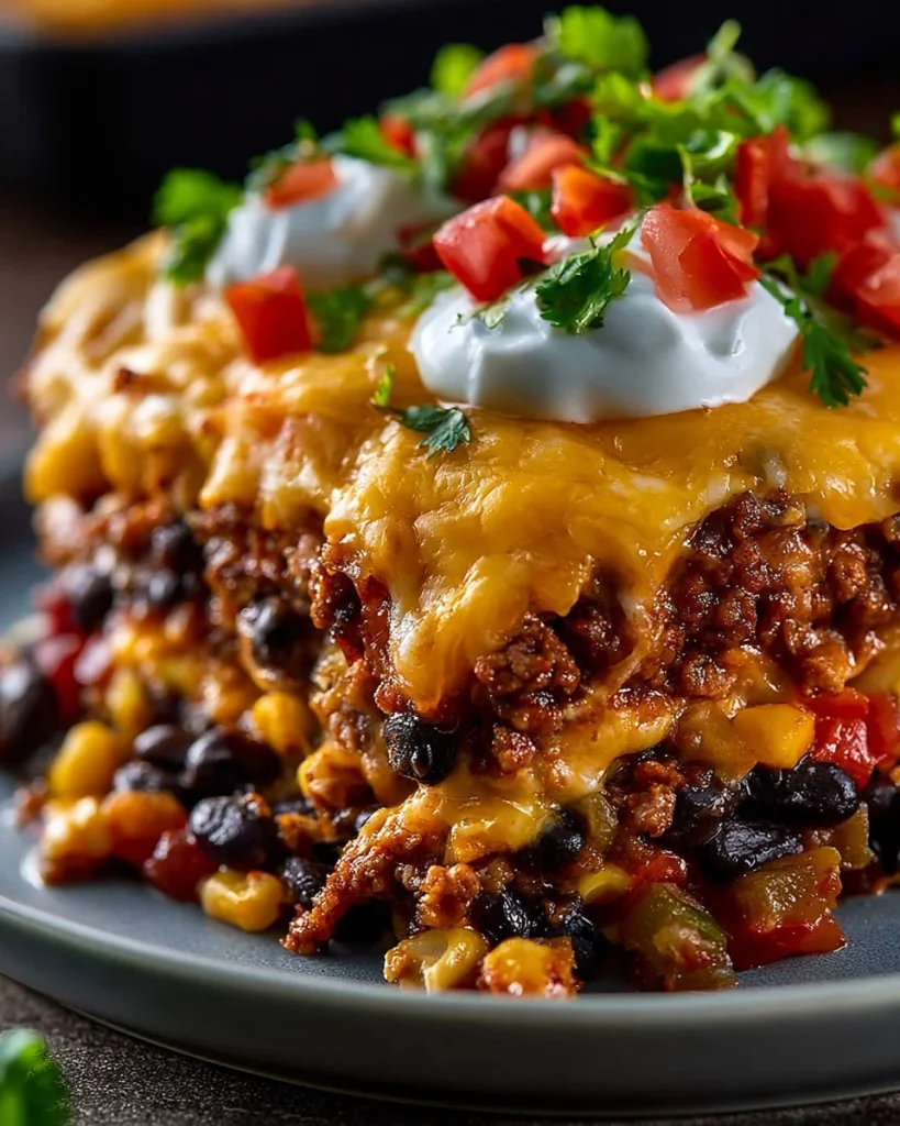 Cazuela de tacos fácil y deliciosa para noches de cena en familia.