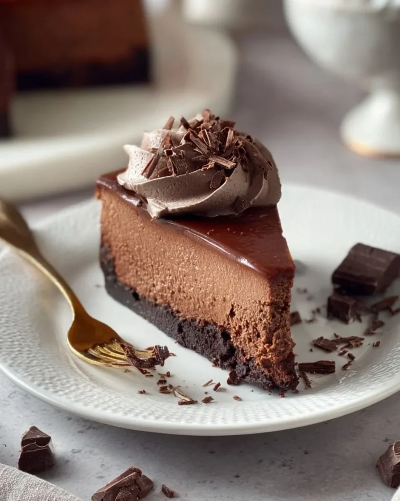 Cheesecake de chocolate horneado con base de galletas Oreo