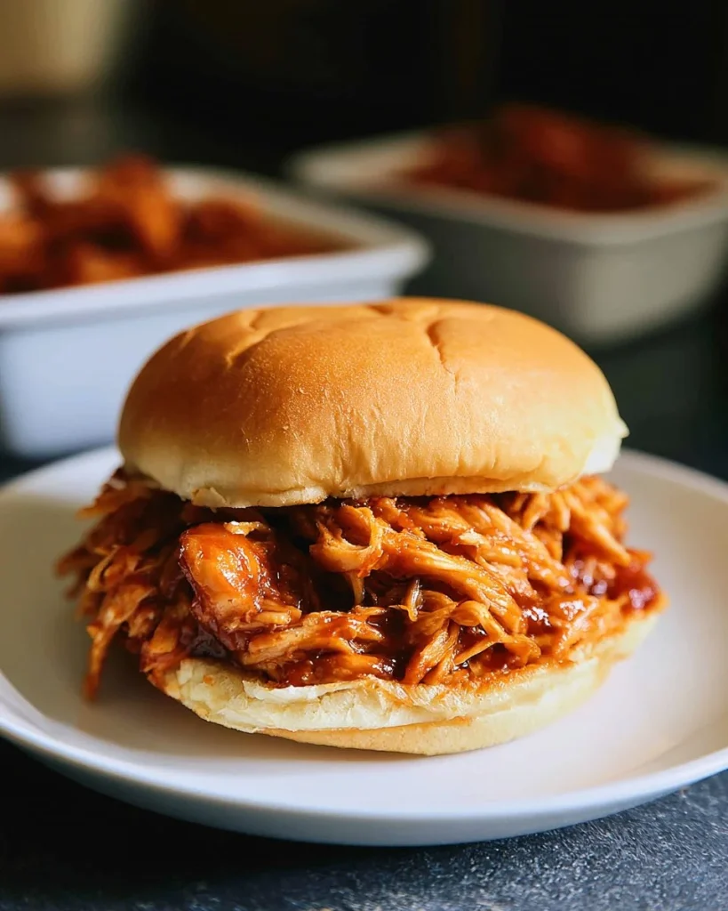 Pollo BBQ en olla de cocción lenta, delicioso y fácil de preparar.