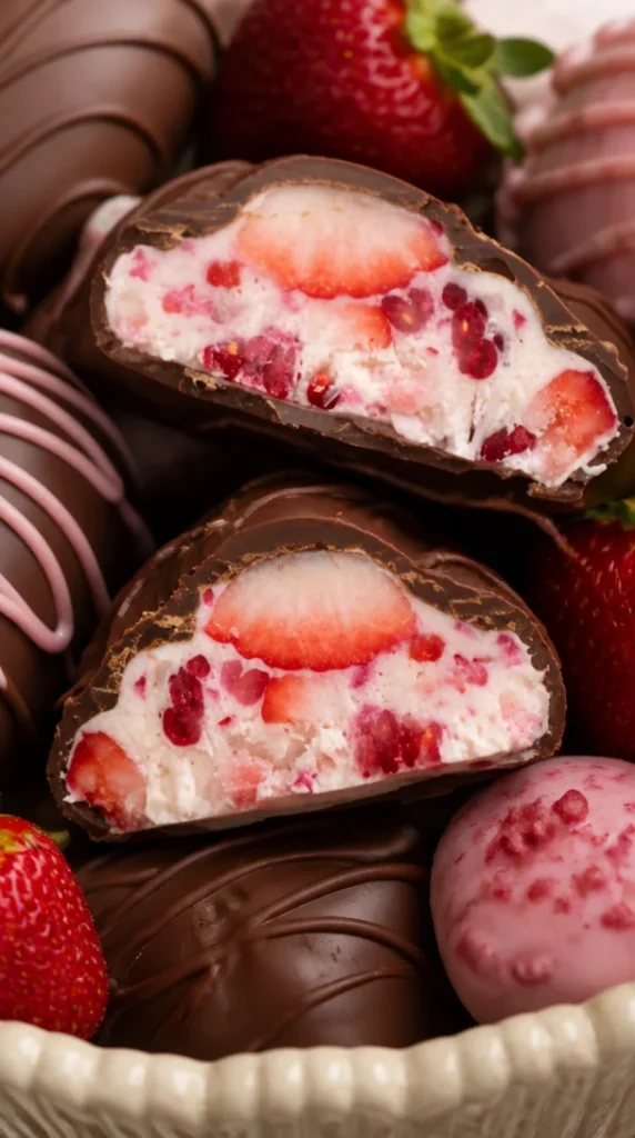 Yogur de chocolate y fresa con grumos deliciosos