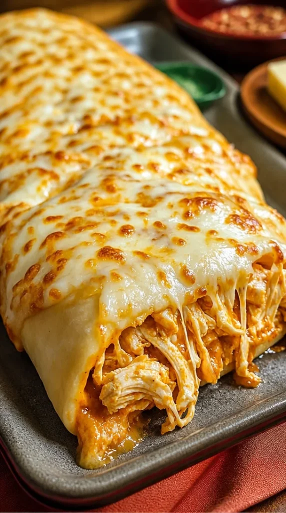 Horneado de Queso de Pollo Buffalo, un platillo irresistible y fácil de preparar.