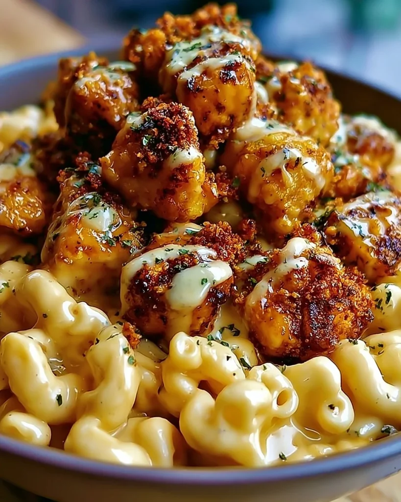 Macarrones con Queso y Pollo en Miel y Pimienta, un plato delicioso