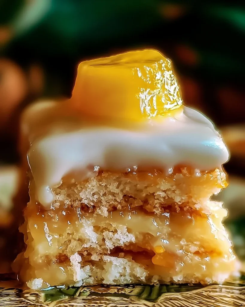 Pastel de Piña Jugosa en el Cielo decorado con rodajas de piña fresca