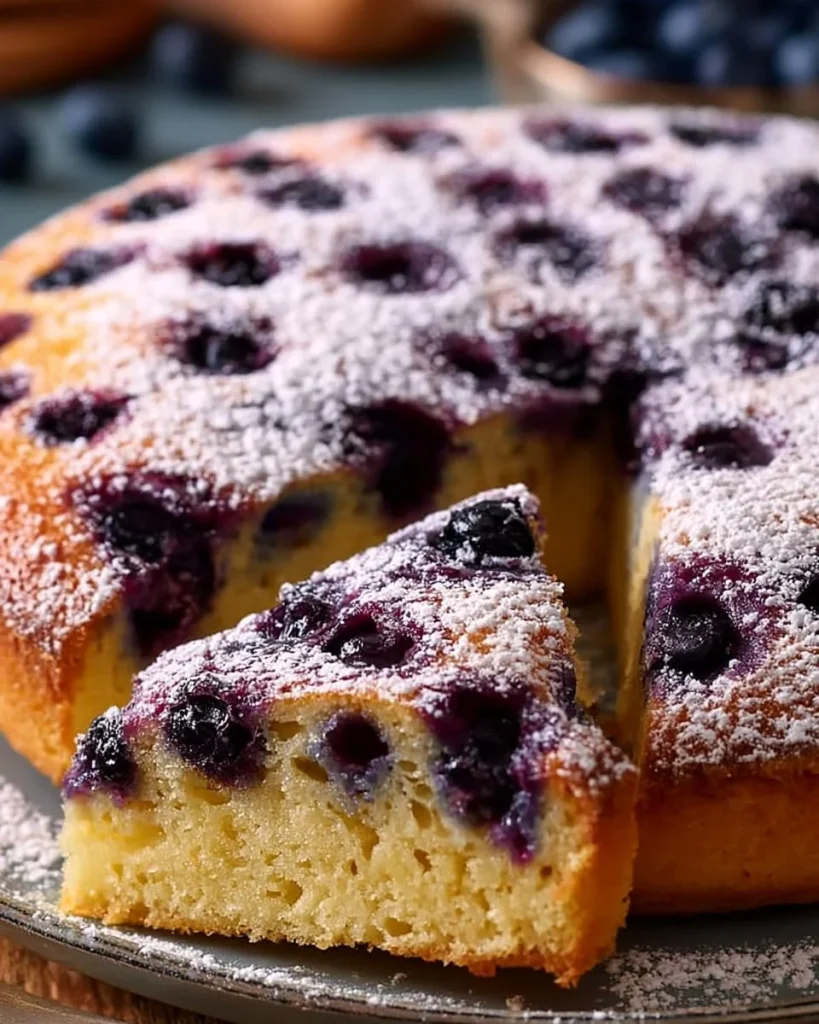 Pastel de Yogur con Arándanos fresco y esponjoso