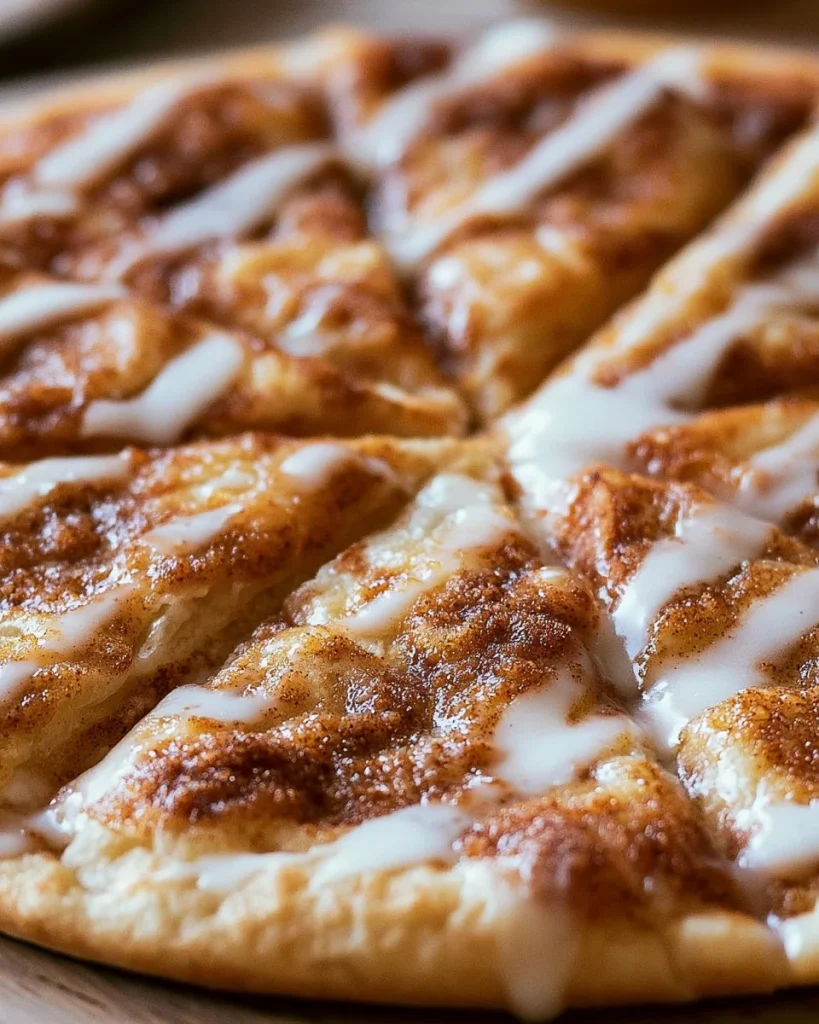 Pizza de canela y azúcar hecha con rollos de media luna