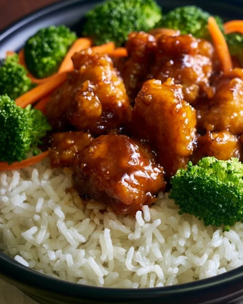 Plato de Pollo a la Naranja Fácil con guarnición fresca