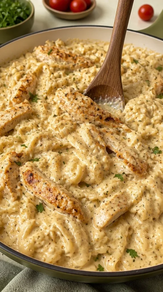 Pollo Alfredo Sin Lácteos presentado en un plato delicioso y saludable.