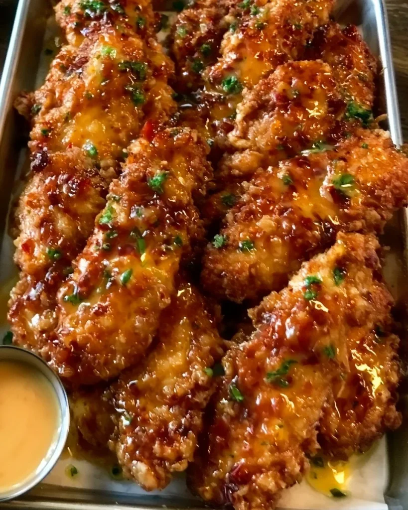 Plato de Pollo Bang Bang crujiente y jugoso, listo para degustar.