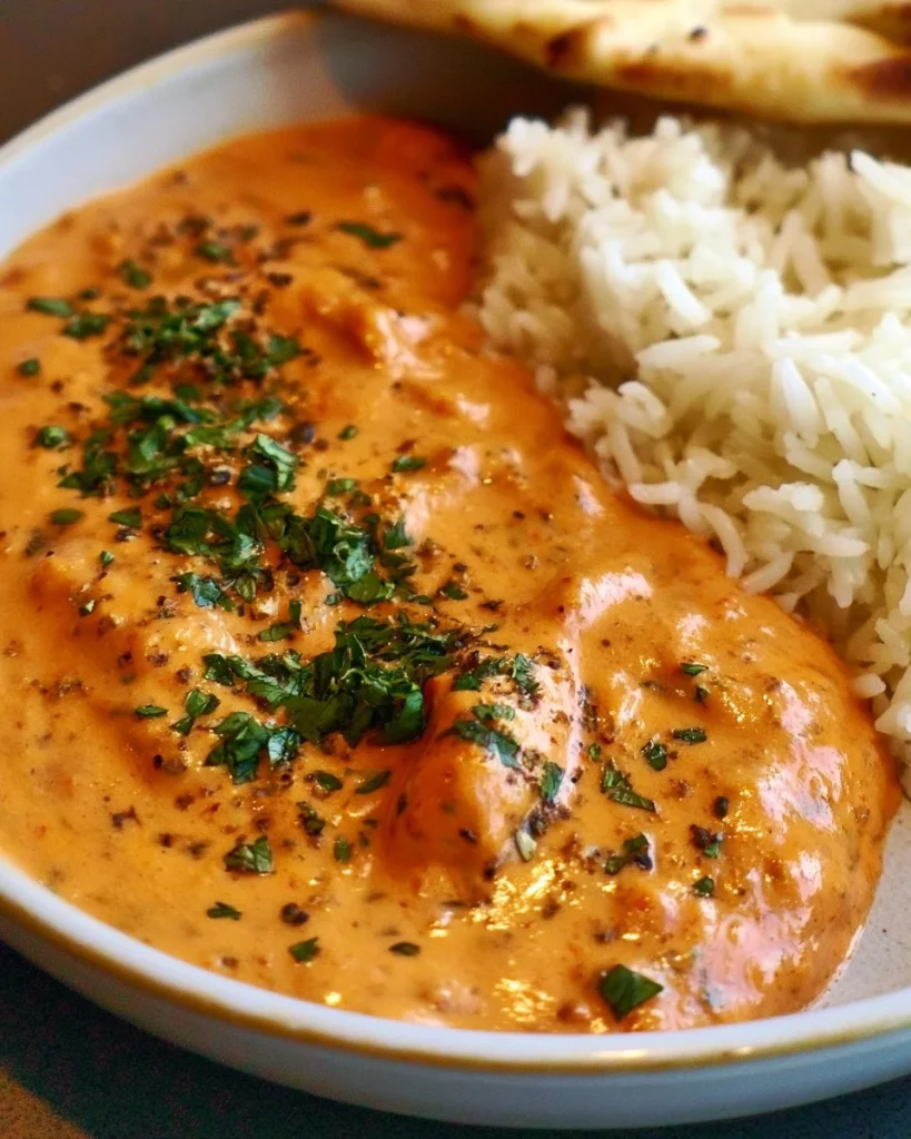 Receta de pollo mantequilla rápido y fácil con ingredientes frescos