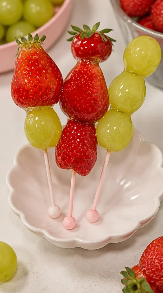 Tanghulu: frutas confitadas chinas cubiertas de caramelo brillante y crujiente