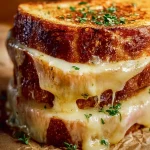 Sándwich Croque Monsieur Salado listo para disfrutar en el almuerzo