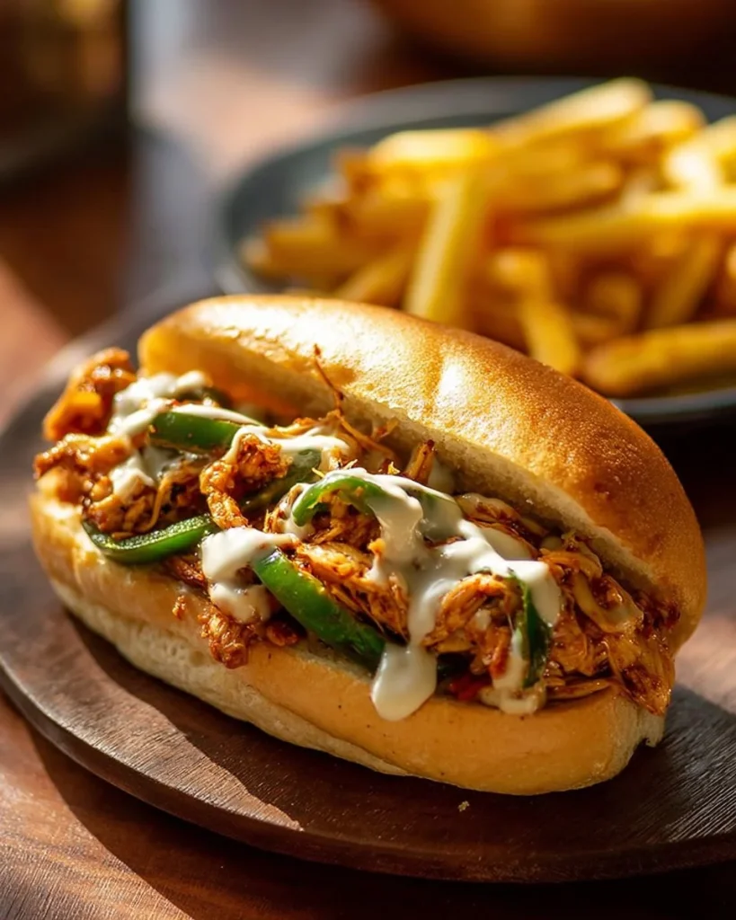 Sándwiches de pollo y queso con ingredientes frescos y apetitosos