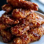Tiras de pollo con mantequilla de miel y ajo cocinadas en freidora de aire